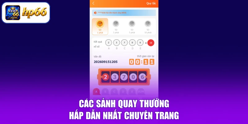 Các sảnh quay thưởng hấp dẫn nhất chuyên trang