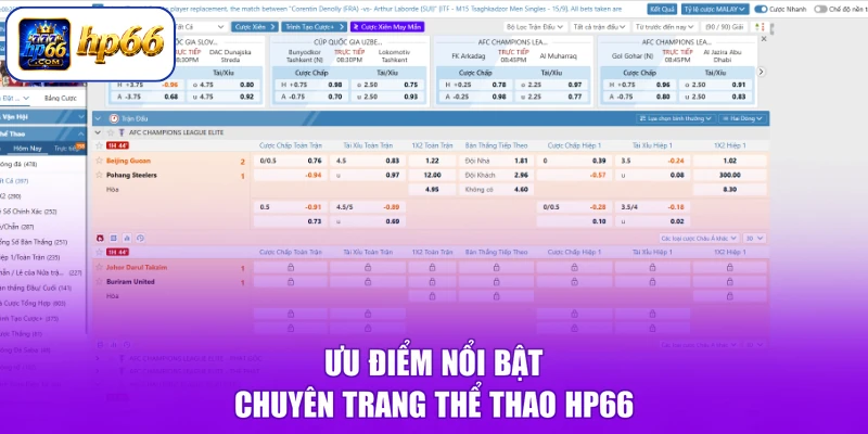 Ưu điểm nổi bật chuyên trang thể thao HP66